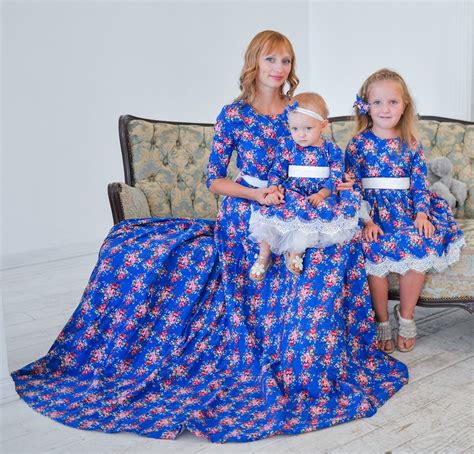 mother daughter matching dresses  floral print cotton