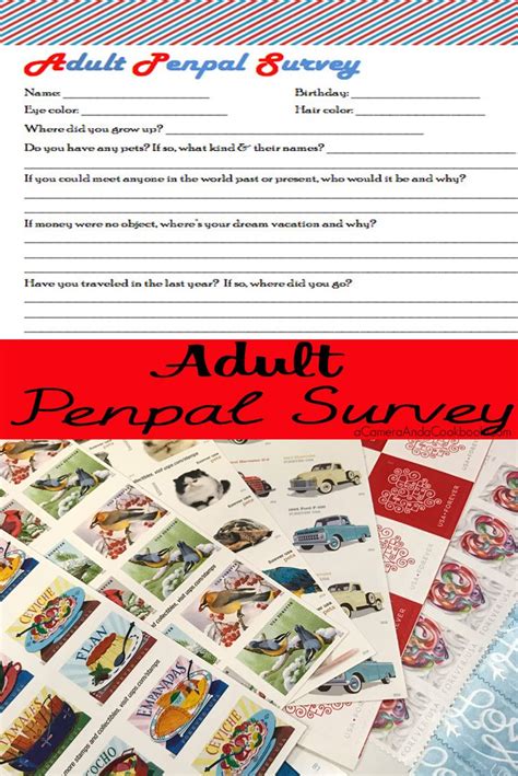 penpal survey  adults penpal surveys mail tag