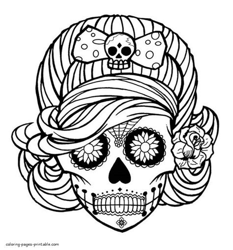 sugar skull coloring pages  adults coloring pages printablecom