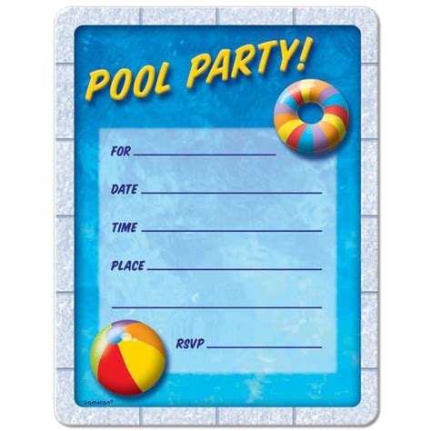 pool birthday party invitations  printable  printable
