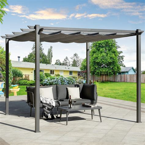 buy mellcom  outdoor patio pergola gazebo  retractable canopy