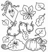 Coloring Leaves Fall Pages Leaf Kindergarten Printable Getcolorings Color Season sketch template