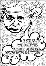 Coloring Albert Quotes Mindset Growth Einstein Science Pages Choose Board Colouring Doodle Doodles sketch template