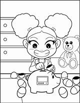 Poised Kids Literacy Financial Coloring sketch template
