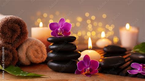 spa beauty treatment  wellness background  massage stone