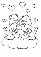 Coloring Pages Care Bears Rainbow Color Sliding Each Other sketch template