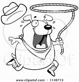 Lasso Clipart Coloring Rodeo Chubby Dog Cartoon Cory Thoman Swinging Beaver Happy Outlined Vector 2021 Template Clipartof sketch template