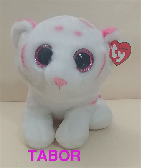 ty beanie boos tabor   bengal tiger plush pink white striped