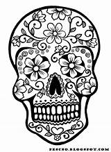 Coloring Skull Sugar Popular sketch template