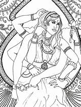 Coloring Pages Goddess Adults Hindu Goddesses Hard God Adult India Printable Color Beautiful Grown Drawing Mandala Fantasy sketch template