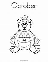 Coloring October Pages Halloween Bear Twistynoodle Kids Welcome Preschool Print Template Activities Crafts Teddy Noodle Worksheets Letter Built California Usa sketch template