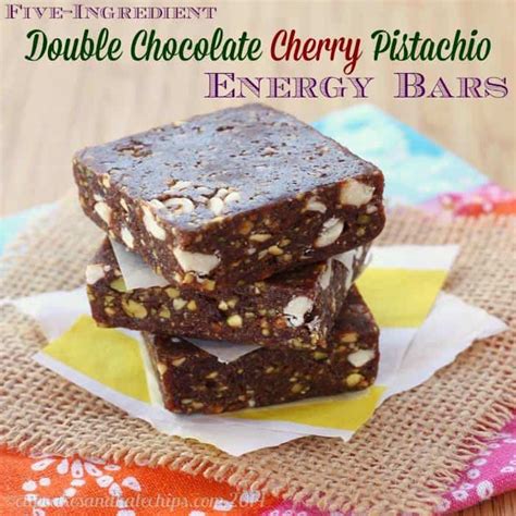 double chocolate cherry pistachio energy bars cupcakes and kale chips