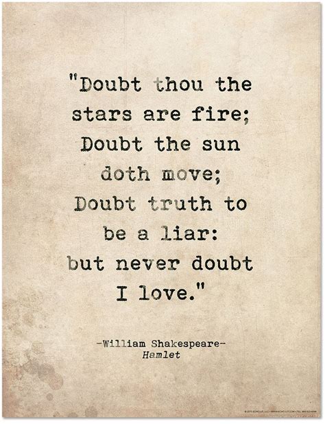 romantic quote poster doubt thou the stars are fire shakespeare