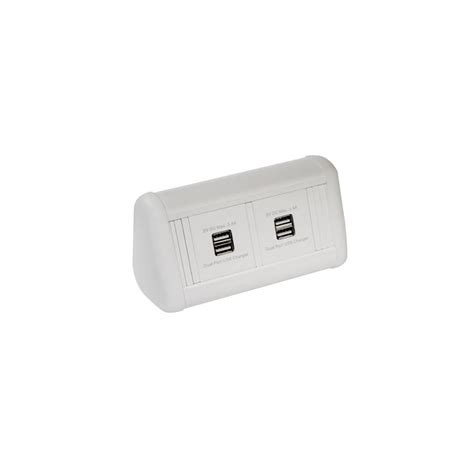mini desktop unit    dual usb charger  white