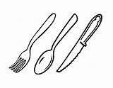 Peralatan Dapur Makan Mewarnai Minum Hitam Fork Spoon Cutlery Anak Mewarna Sketsa Terpopuler Spoons sketch template