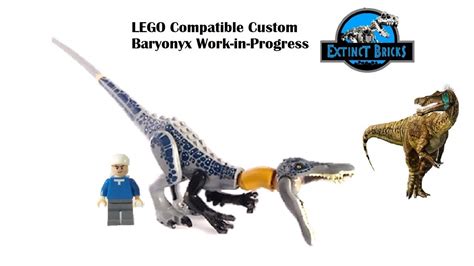 lego compatible custom baryonyx work  progress youtube