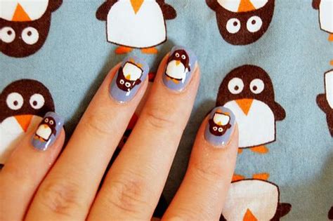 penguin nails  cute penguin nails nail polish nails