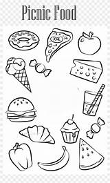 Food Pages Picnic Coloring Printable Colouring Template Templates sketch template