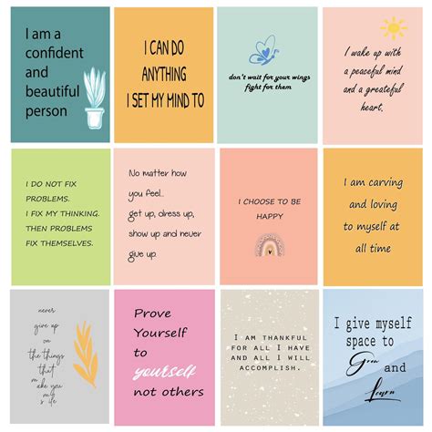daily affirmation cards printable positive quotes  etsy