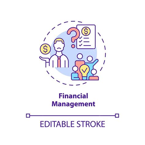 financial management concept icon color management drawing vector