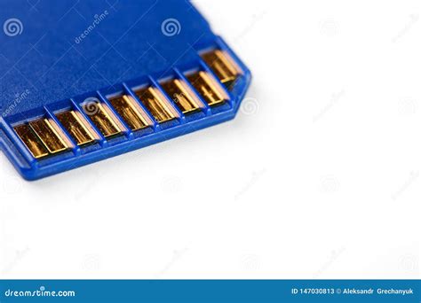 blue sd memory card isolated  white concept stock image image  detail electronic
