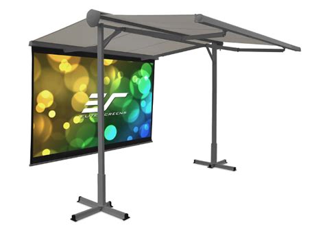 elite mates outdoor projection screen  awning sound vision