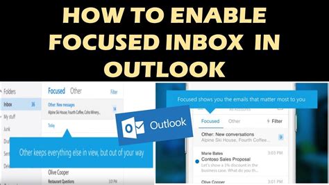 enable focused inbox  outlook youtube