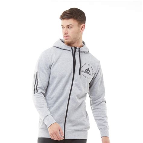 adidas heren sport id hoodie met ritssluiting gemeleerd lichtgrijs