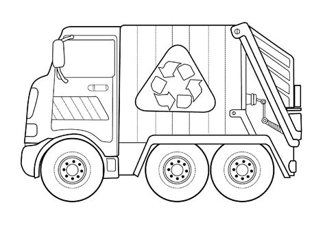 coloring printable garbage truck