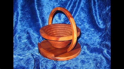 collapsible basket bowl   scroll  woodworking