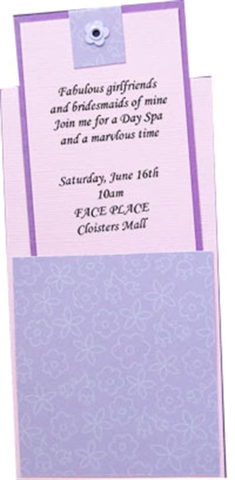 spa party invitations bridal invitation ideas