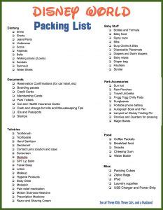 walt disney world packing list   checklist  september
