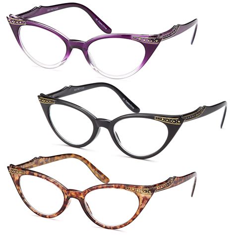 Gamma Ray Women S Reading Glasses 4 Pairs Chic Cat Eye Ladies Fashion