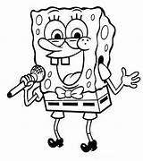 Spongebob Microfono Spugna Squarepants Cambiare Potete Posto sketch template
