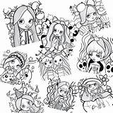Blythe Colouring Dolls sketch template