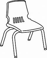 Chair Clipart Line Outline Clip Classroom Library sketch template