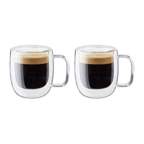 zwilling sorrento plus 2 pc double wall glass espresso mug set