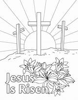 Easter Coloring Risen Jesus Pages Religious He Sheets Printable Kids Bible Sunday Cross Activity Lazarus Adult Colouring School Raises Albanysinsanity sketch template