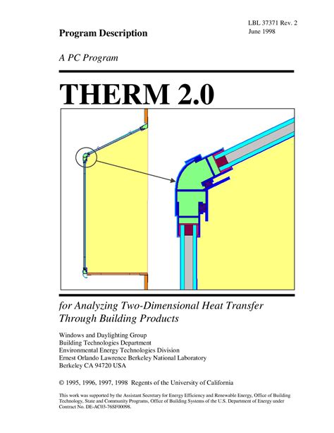 therm   pc program  analyzing  dimensional heattransfer  building products