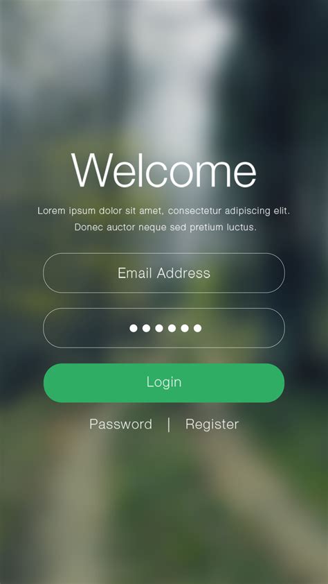 fresh  simple mobile phone app login page app ios psd background