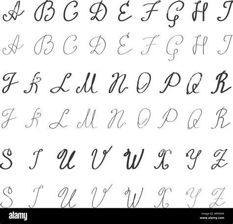 alphabet  english hand drawn typeface letters handwritten  modern calligraphy style
