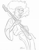 Jimi Hendrix sketch template