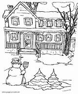 Coloring Pages Winter Seasons Printable Weather Snowman Kids sketch template