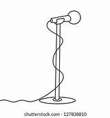 Microphone Stand Shutterstock Vector sketch template