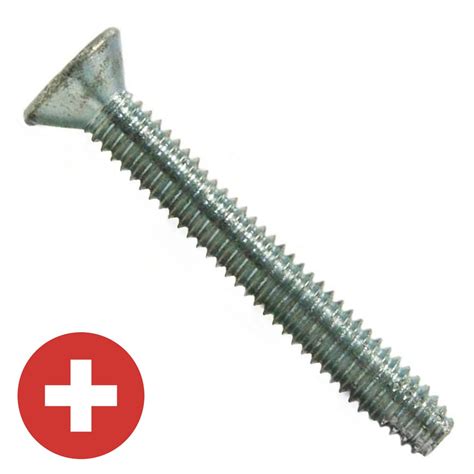 6 32 X 3 8 Zinc Plated Phillips Flat Head Thread Cutting Screw Type F