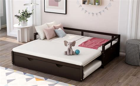 extending daybed  trundle wooden daybed  trundle sofa bed frame  kidsteensadults