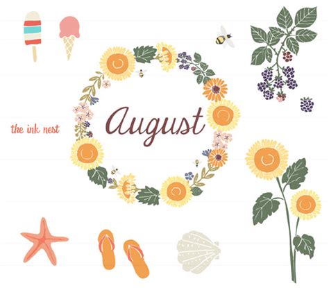 clip art august themes clipart image