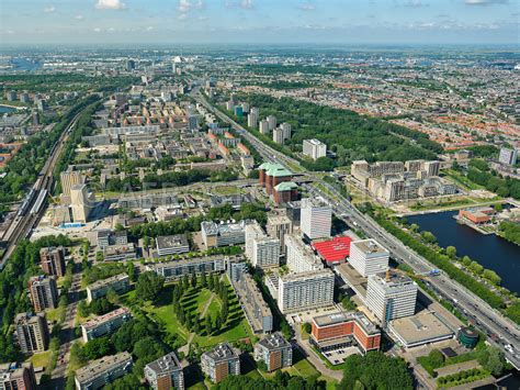 aerial view amsterdam nieuw west urban renewal   area   world fashion centre