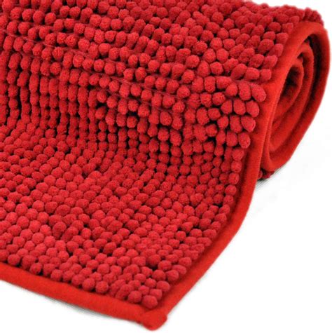 dotbuy tapis de salle de bain  cm rose chenille super absorbant anti derapant tapis de