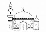 Masjid Coloring Ramadan Edupics sketch template